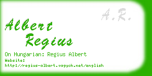 albert regius business card
